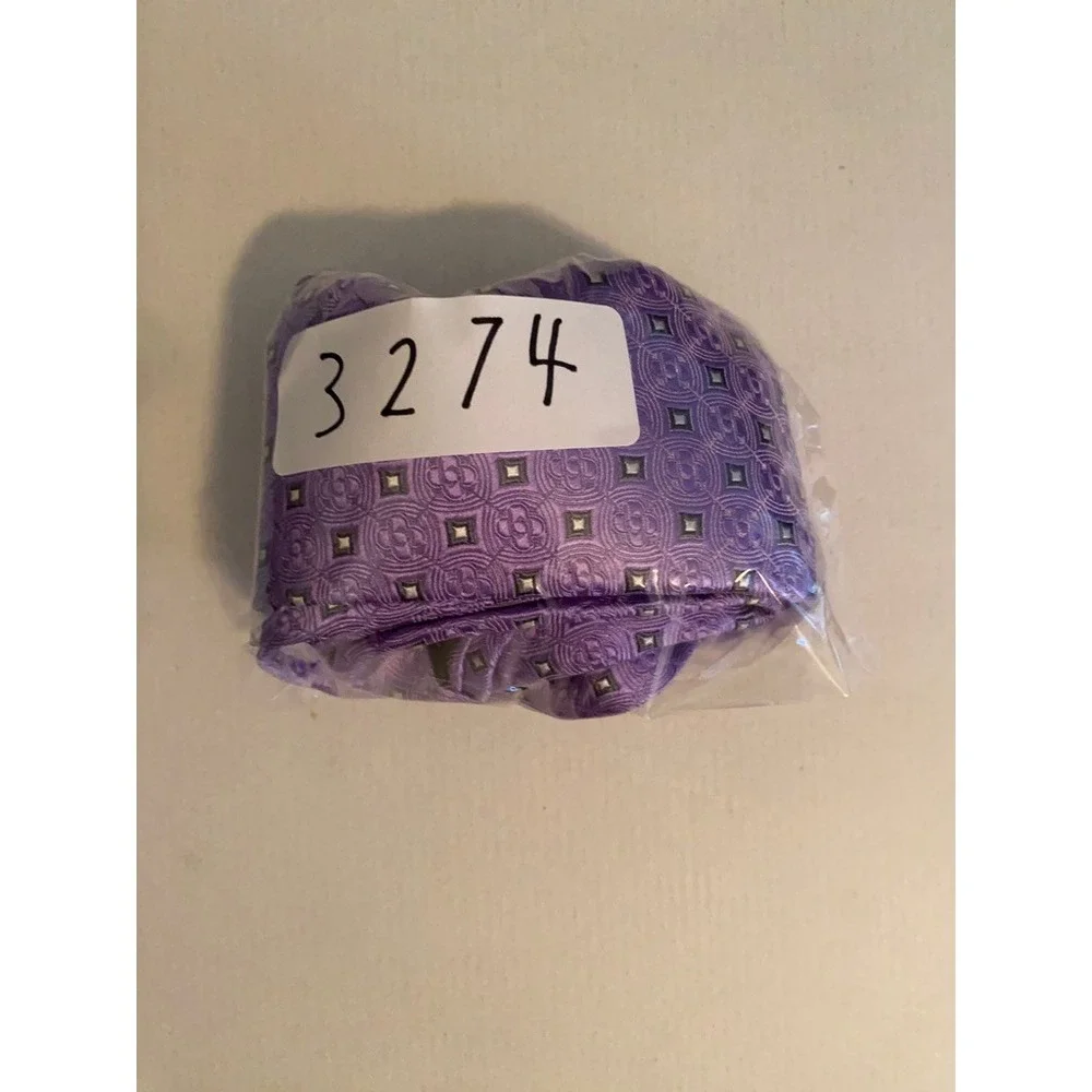 Jos A Bank Signature Collection Purple Silk Geometric Medallion Men Necktie Tie